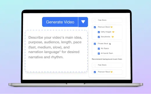 AI video generator editor for trimming, subtitling, and enhancing videos with smart scene tools.